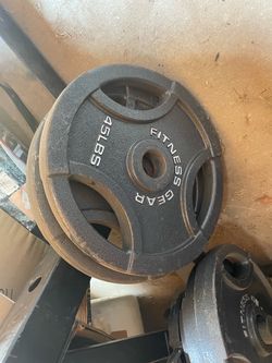 Dumbbells, barbell and weights