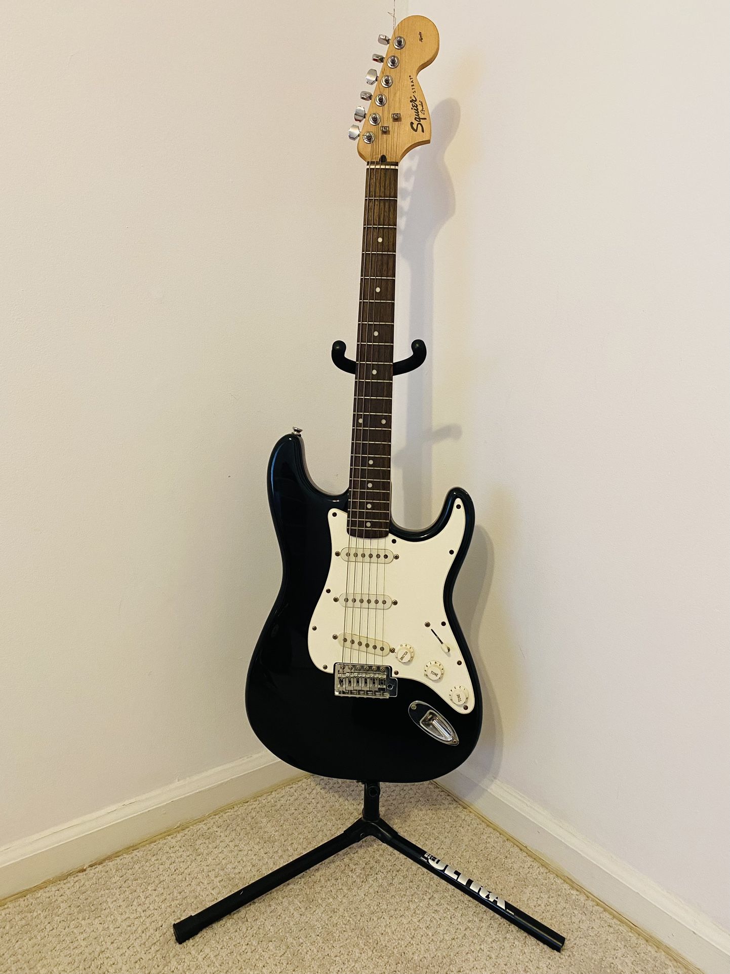 Fender Squier Strat Guitar With Stand And Accessories