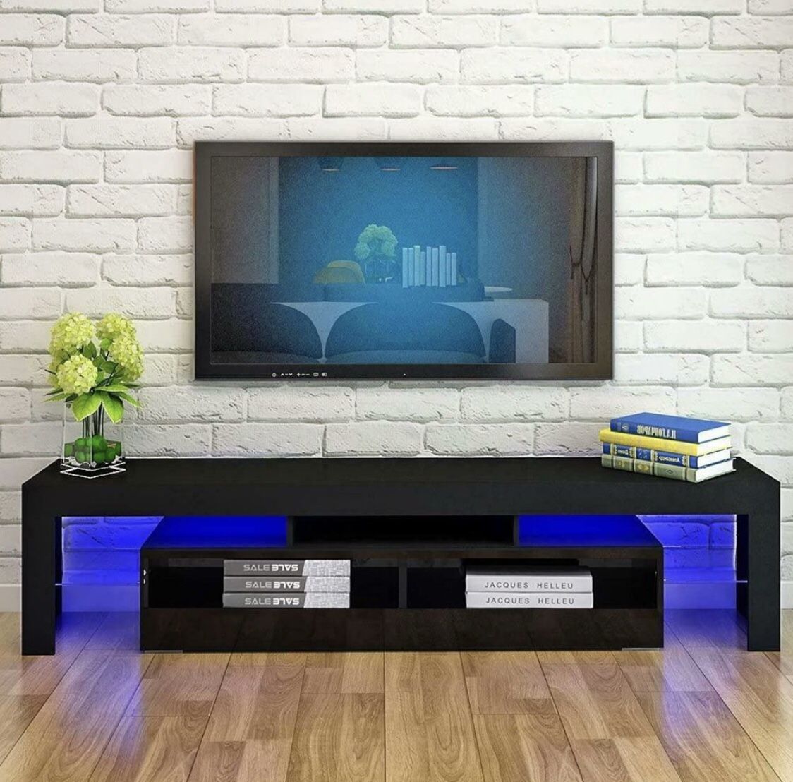 Brand new 63” TV stand entertainment center wall unit with L.E.D lights Furniture
