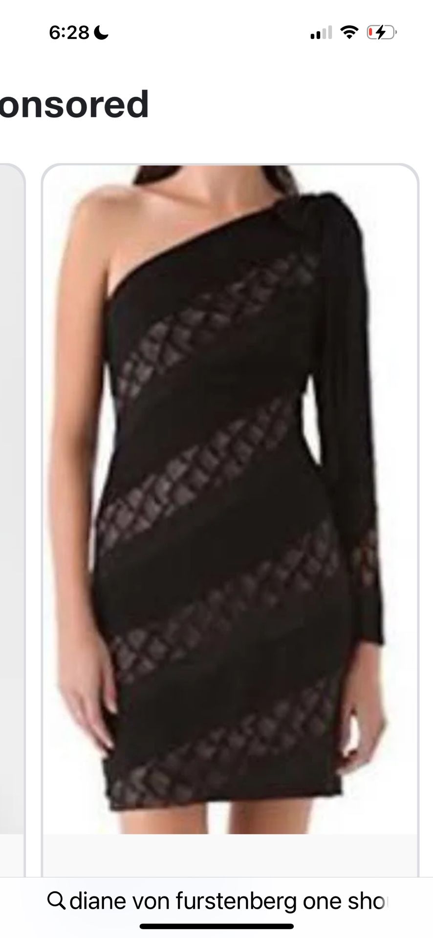 Diane Von Furstenberg One Shoulder Dress Size 2