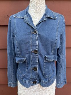 Cherokee Vintage Blue Denim Jacket Classic Button Up Casual Retro
