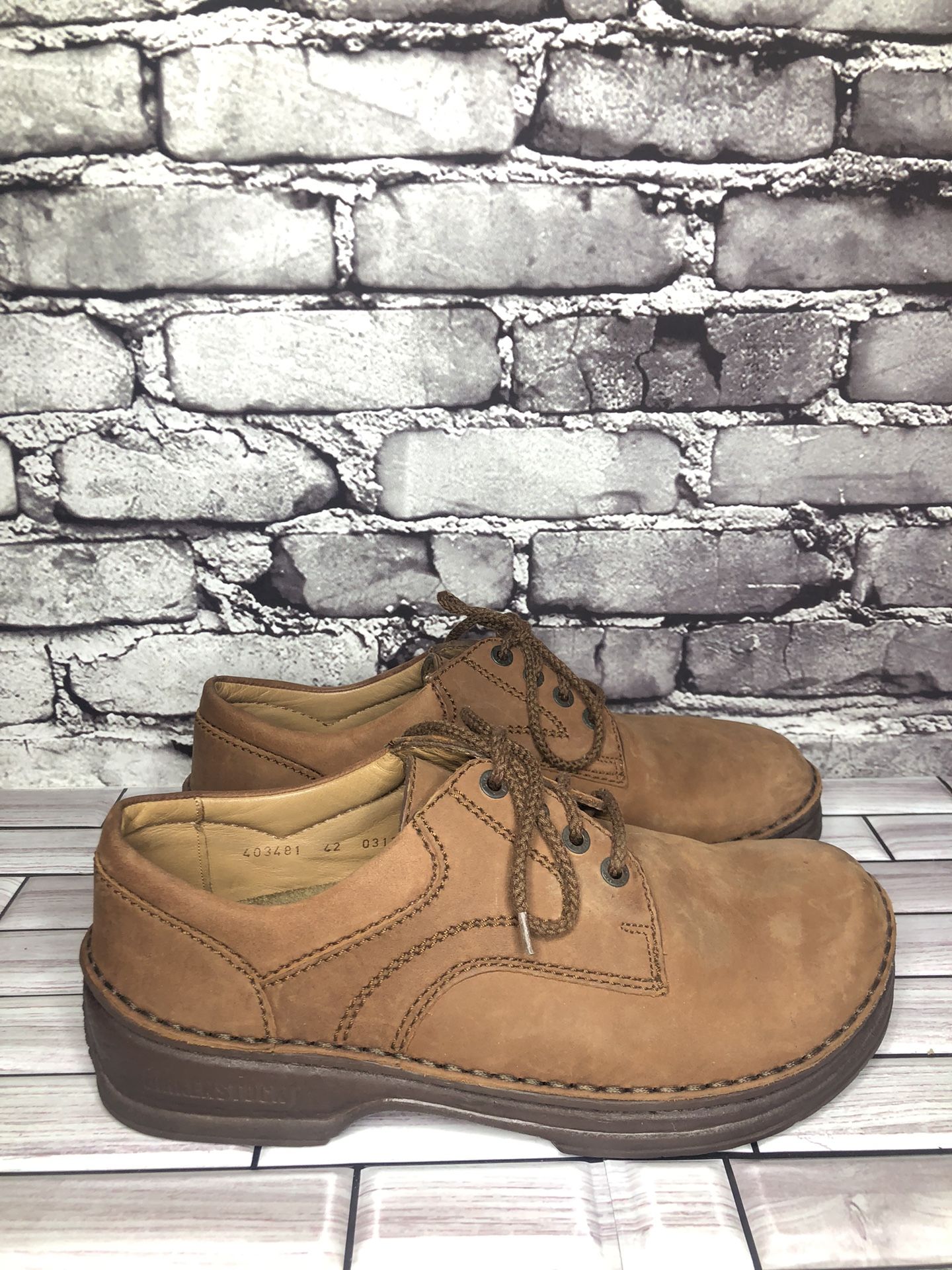 Birkenstock Memphis Brown Leather Oxfords Lace Up Casual Shoes Men Sz 9M US/42EU