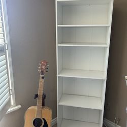 Shelving unit with five shelves white