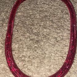 Swarovski Red Mesh Rope Necklace/Choker