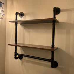 Metal And Wood Shelves 