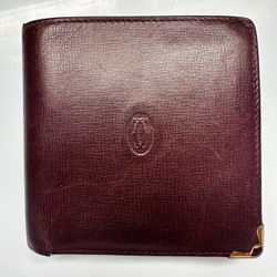 Authentic Burgundy Cartier Bifold Wallet