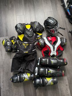 Youth Hockey Gear Pads Helmet Sticks Bag