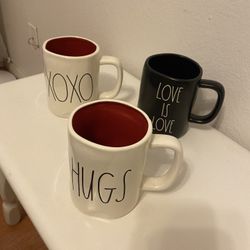 3 Rae Dunn Valentines Day Mugs