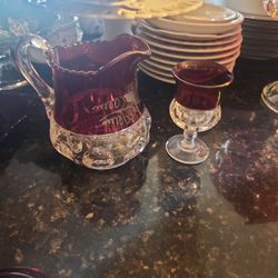 Vintage  Tiffin  US Glass  Ruby Red  Kings Crown