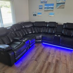 Seccional Reclinable Led Electrico