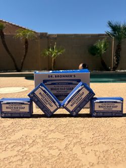 Dr Bronner's Pure Castille Peppermint 5oz Soap Bars 4-Pack Brand New