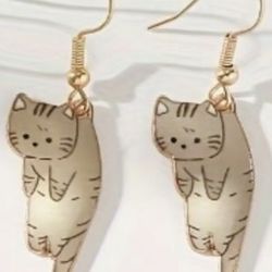 Cat Dangle Earrings Kitty Kitten Kittens Cats Cat Lover Kawaii   Cute Cartoon Cat Design Dangle Earrings, Fashion Jewelry for Party, Daily Clothing De