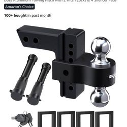Adjustable Trailer Truck Drop Hitch - Fits 2 Inch Receiver Only, 6 Inch Drop Dual Ball Mount 2" and 2-5/16" Up to 12,500 LBS GTW, Heavy Duty Aluminum 