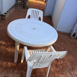 Plastic patio set only 2 chairs
