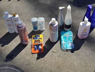 Shampoo, Conditioner, Body Wash, Lotion, and Razors