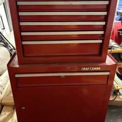 Craftsman Rolling Red Tool Chest Cabinet Combo 6 Drawer Steel Box USA