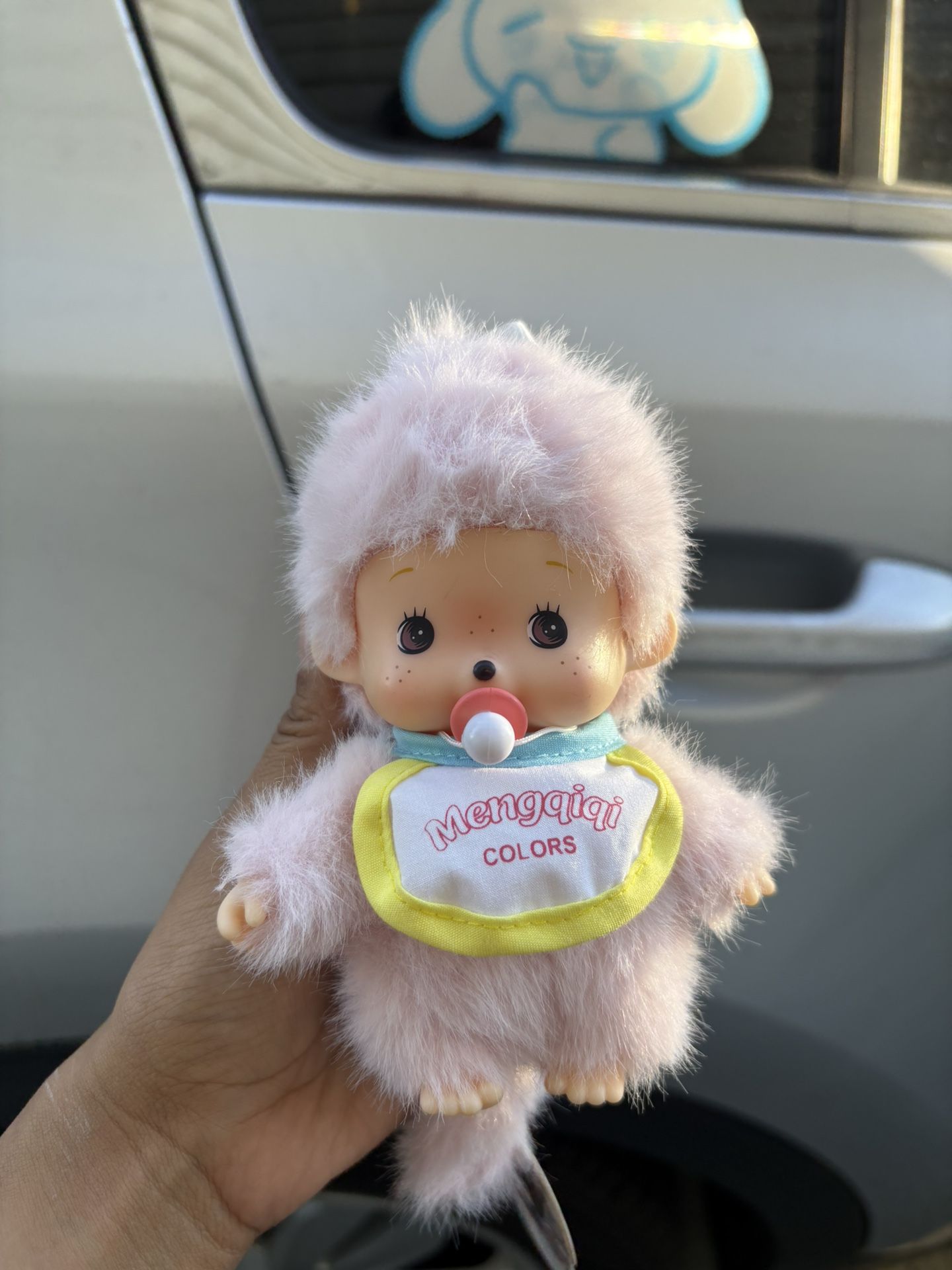 Pink Monchichi Doll Keychain