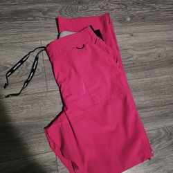 Neon Pink Sketcher Scrub Pants