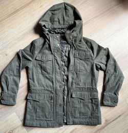 Lucky Brand Women’s Small Olive Green Hooded Utility Field Jacket
