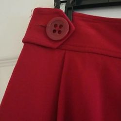 Burgundy Red Line Stretch Mini Skirt Womens Size 6 details pockets