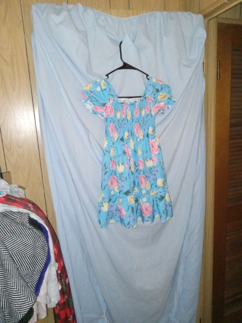 Flower Print Little Girls Dress