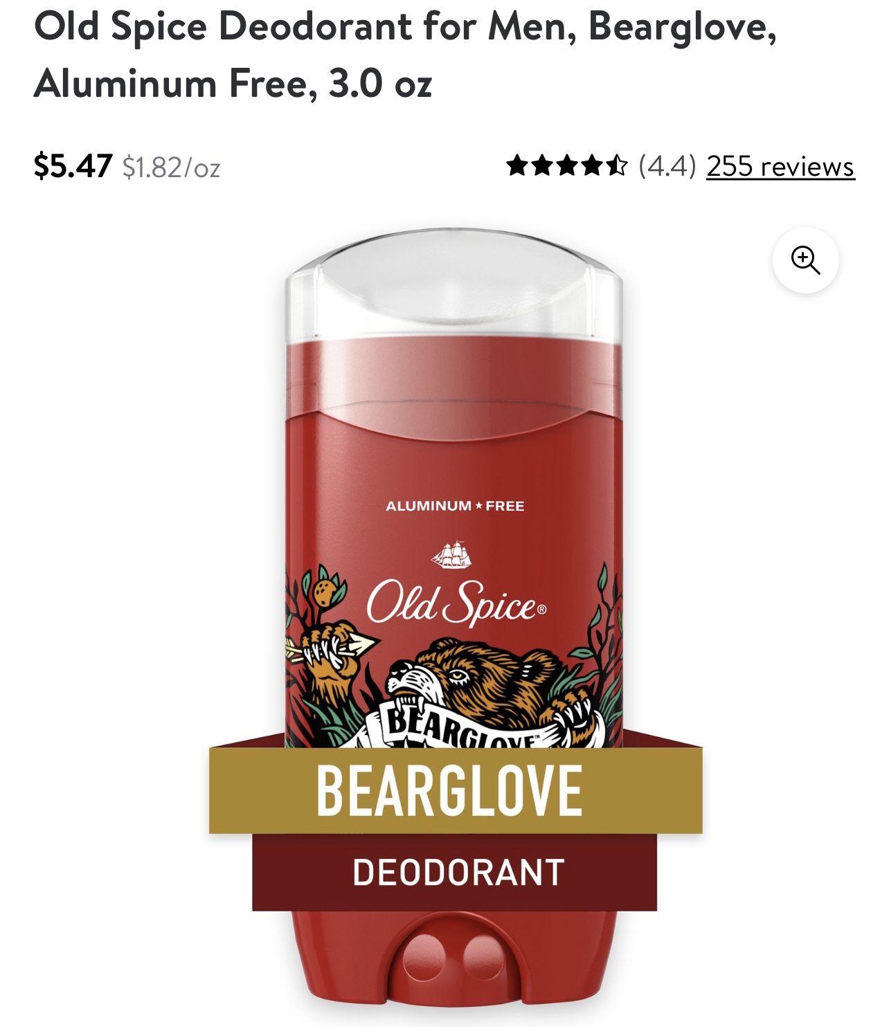 4 Old Spice Bearglove Deoderants