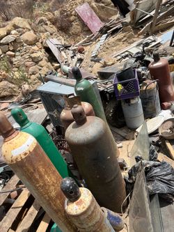 Assortment of bottles, oxygen acetylene propane