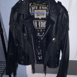 Openroad Leather Jacket With Fringe 