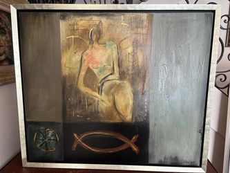 Original Signed Abstract Figurative Painting