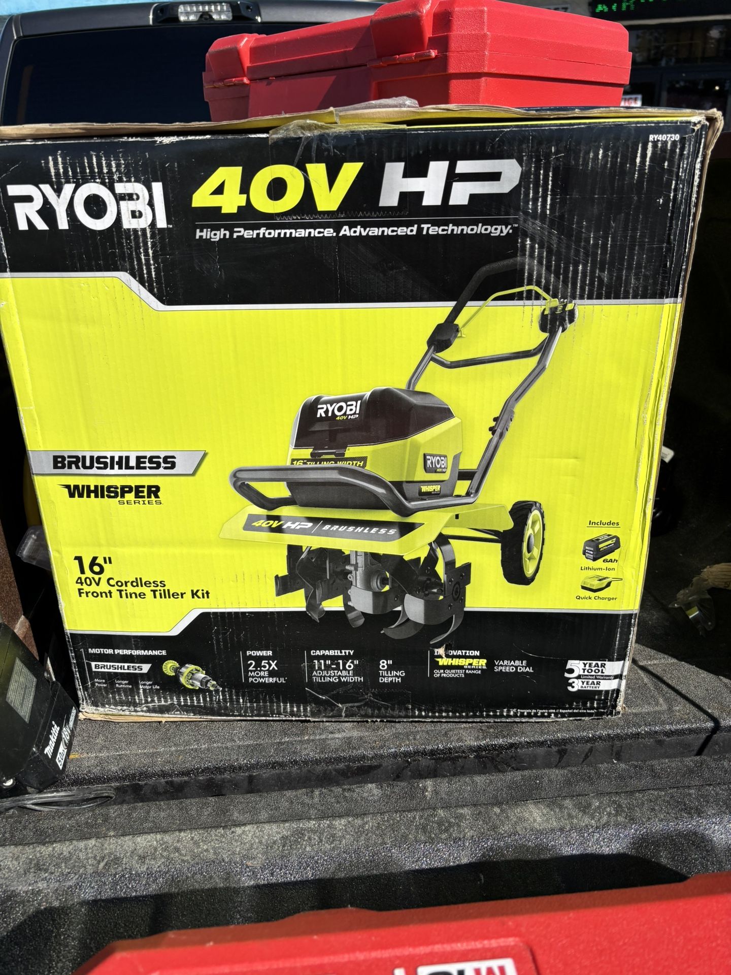 40v Ryobi 16” Front Tine Tiller 