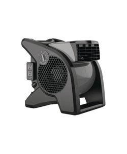 11.2 in. 3 Speed High Velocity Blower Fan for Home, Job Site in Gray, 375 CFM, 2 120V Outlets, Circuit Breaker