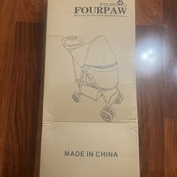 FOURPAW Full-Window pet Stroller 4 Wheels for Cats & Dogs, with Storage Basket,Cup Holder, Travel Puppy/Cats Stroller Brand New $90 Meet Up In Irving 
