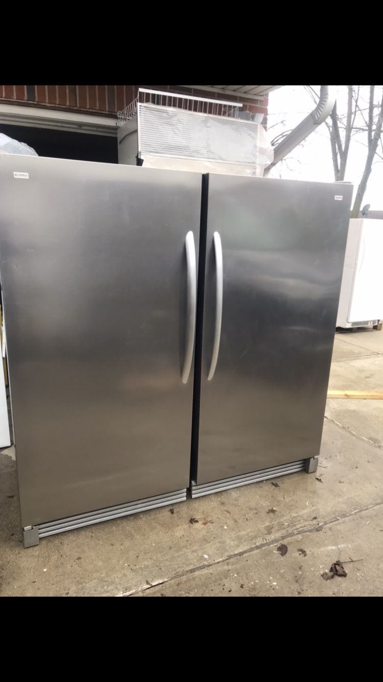 Free Delivery- Kenmore Full Freezer + Full Refrigerator Stainless Steel.