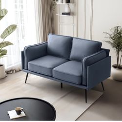 Loveseat Sofa with Back Cushions and Pillows -60" Upholstered 2 Seater Couch Sofa,Modern Love Seats Furniture,Metal Frame,Easy Cleaning,Classic Small 