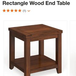 Liard 23.5 in. Dark Cherry Rectangle Wood End Table

