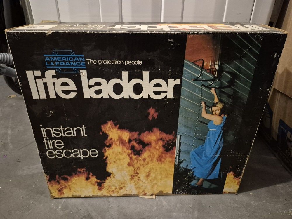 Vintage!  American Lafrance Life Ladder!  Instant Fire Escape!  Open Box, Never Been Used!