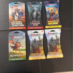 Magic The Gathering Play And Draft Boosters Lot of 6
