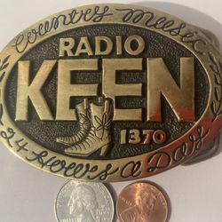 Vintage Belt Buckle Radio Keen 
