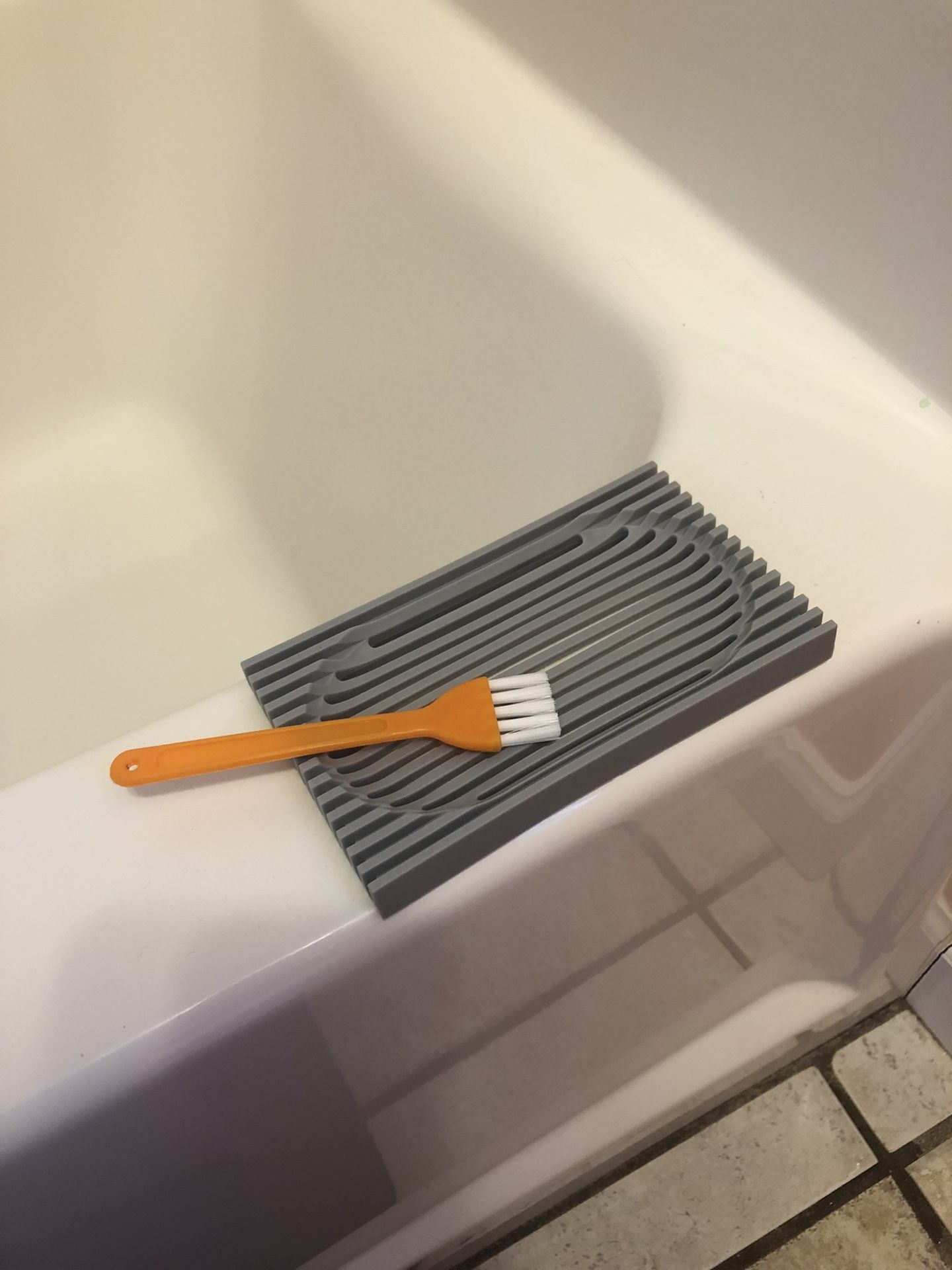 Gray, Silicone Soap Dish Shower Soap Tray Holder
