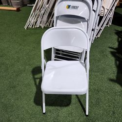 White Metal Folding Chairs 