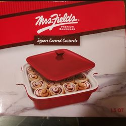 MRS. FIELDS PREMIUM BAKEWARE SQUARE COVERED CASSEROLE