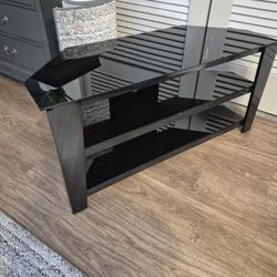  TV STAND (Black & Glass) 