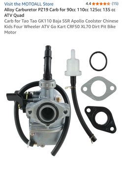 PZ19 Carburetor Kit for 90cc–135cc ATV