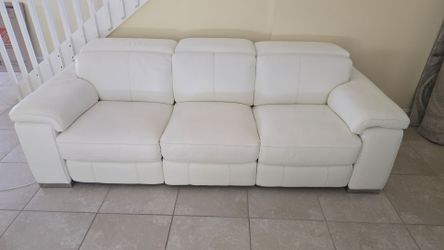 White Leather Electric 3-Piece Living Room Set (El Dorado