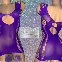 {EXOTIC DANCE/ CLUB/ RAVE WEAR}: PURPLE DRESS WITH RHINESTONES