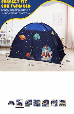 Kids Space Theme Twin Bed Play Tent