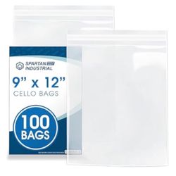 100 Count 9x12" Clear Cello Poly Bags