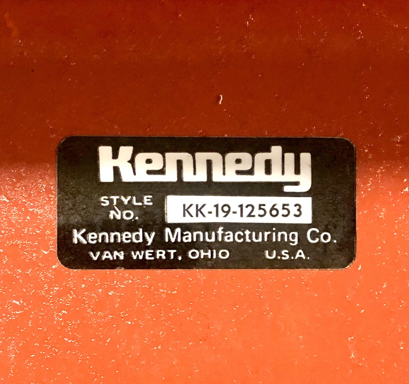 VINTAGE KENNEDY STEEL TOOL BOX "CLASSIC" Model KK-19 MACHINIST TACKLE BOX KIT (RED)