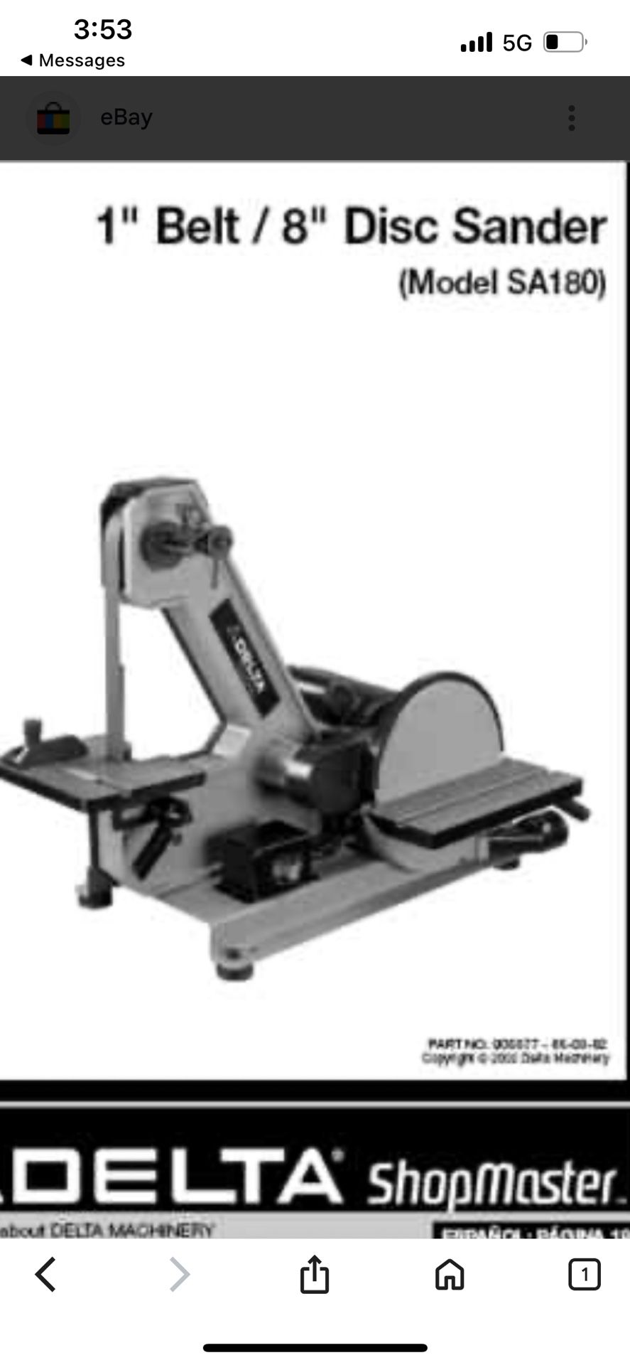 Delta Disc Sander; never used