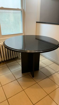 Black galaxy granite custom made table.